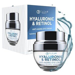 Hyaluronic Acid & Retinal Eye Cream - For Dark Circles & Puffiness, Moisturizing